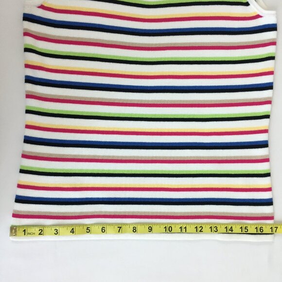 Designers Originals Muliticolor Striped Sleeveless Knit Sweater Tank - Picture 8 of 9